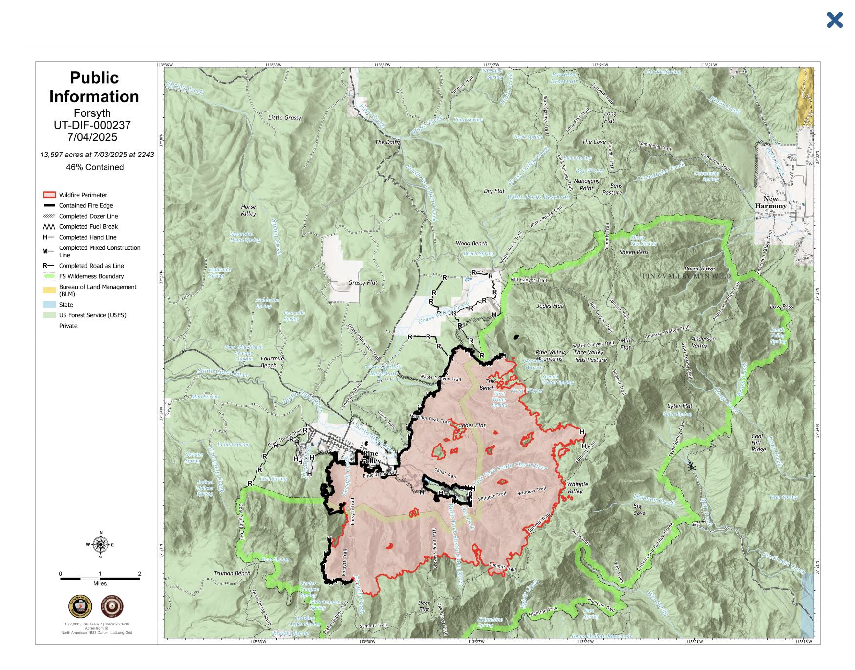 Pine Valley Fire Update July 4, 2025